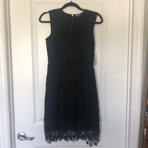 Maison Jules Dress Lace A-Line Sleeveless Black